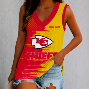 Limited Edition – Customized NFL Kansas City Chiefs Women’s V-Neck Tank Top