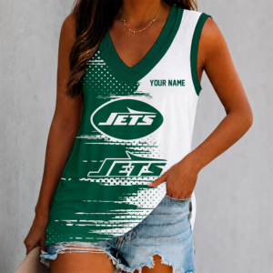 Limited Edition – Customized NFL New York Jets Women’s V-Neck Tank Top
