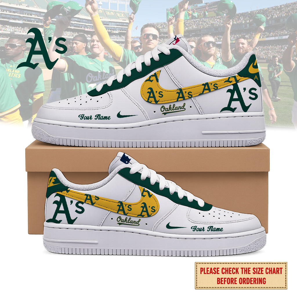 Limited Edition – Customized MLB Oakland Athletics Air Force 1 Shoes
