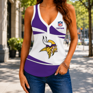 Limited Edition – Customized NFL Minnesota Vikings Women’s V-Neck Tank Top