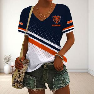 Limited Edition – Customized NFL Chicago Bears V-Neck Female Shirt