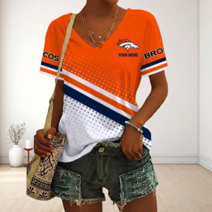 Limited Edition – Customized NFL Denver Broncos V-Neck Female Shirt