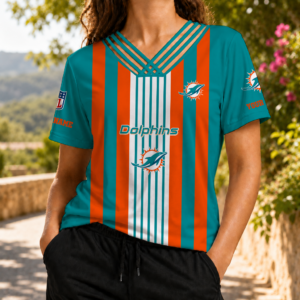 Limited Edition – Customized NFL Miami Dolphins V-Neck Shirt