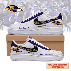 Limited Edition – Customized NFL Baltimore Ravens Air Force 1 Shoes