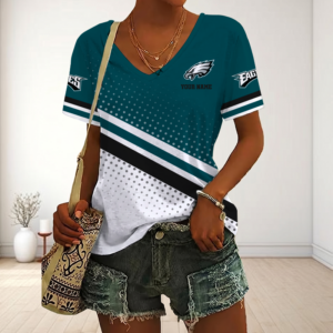 Limited Edition – Customized NFL Philadelphia Eagles V-Neck Female Shirt