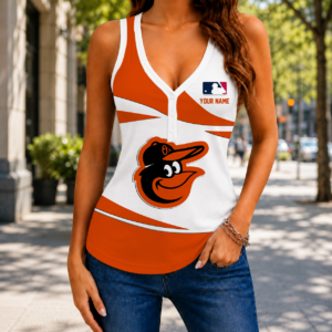 Limited Edition – Customized MLB Baltimore Orioles Women’s V-Neck Tank Top