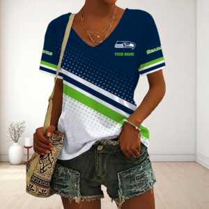 Limited Edition – Customized NFL Seatlle Seahawks V-Neck Female Shirt