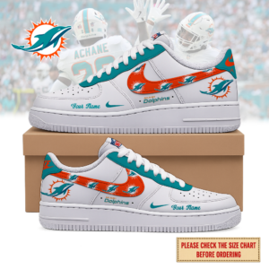 Limited Edition – Customized NFL Miami Dolphins Air Force 1 Shoes