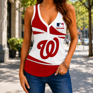 Limited Edition – Customized MLB Washington Nationals Women’s V-Neck Tank Top
