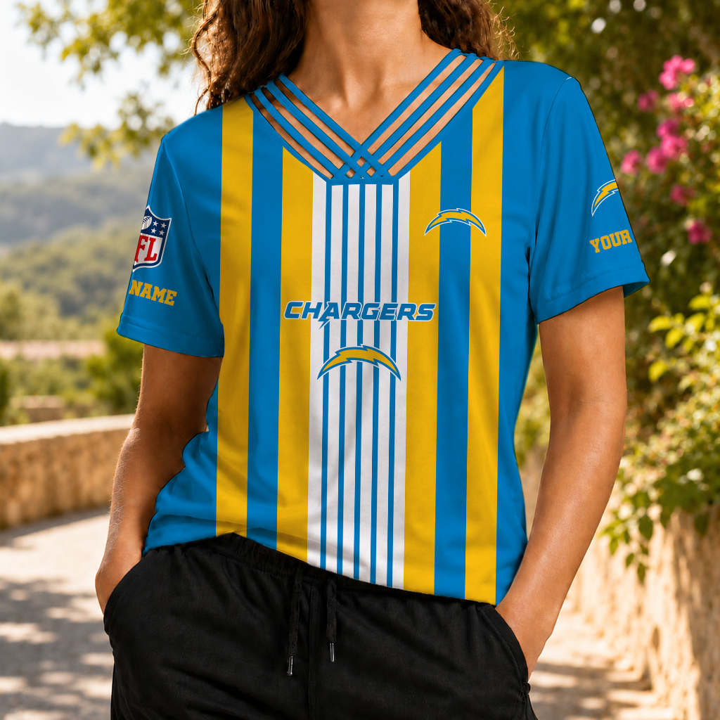 Limited Edition – Customized NFL Los Angeles Chargers V-Neck Shirt