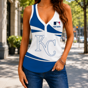 Limited Edition – Customized MLB Kansas City Royals Women’s V-Neck Tank Top