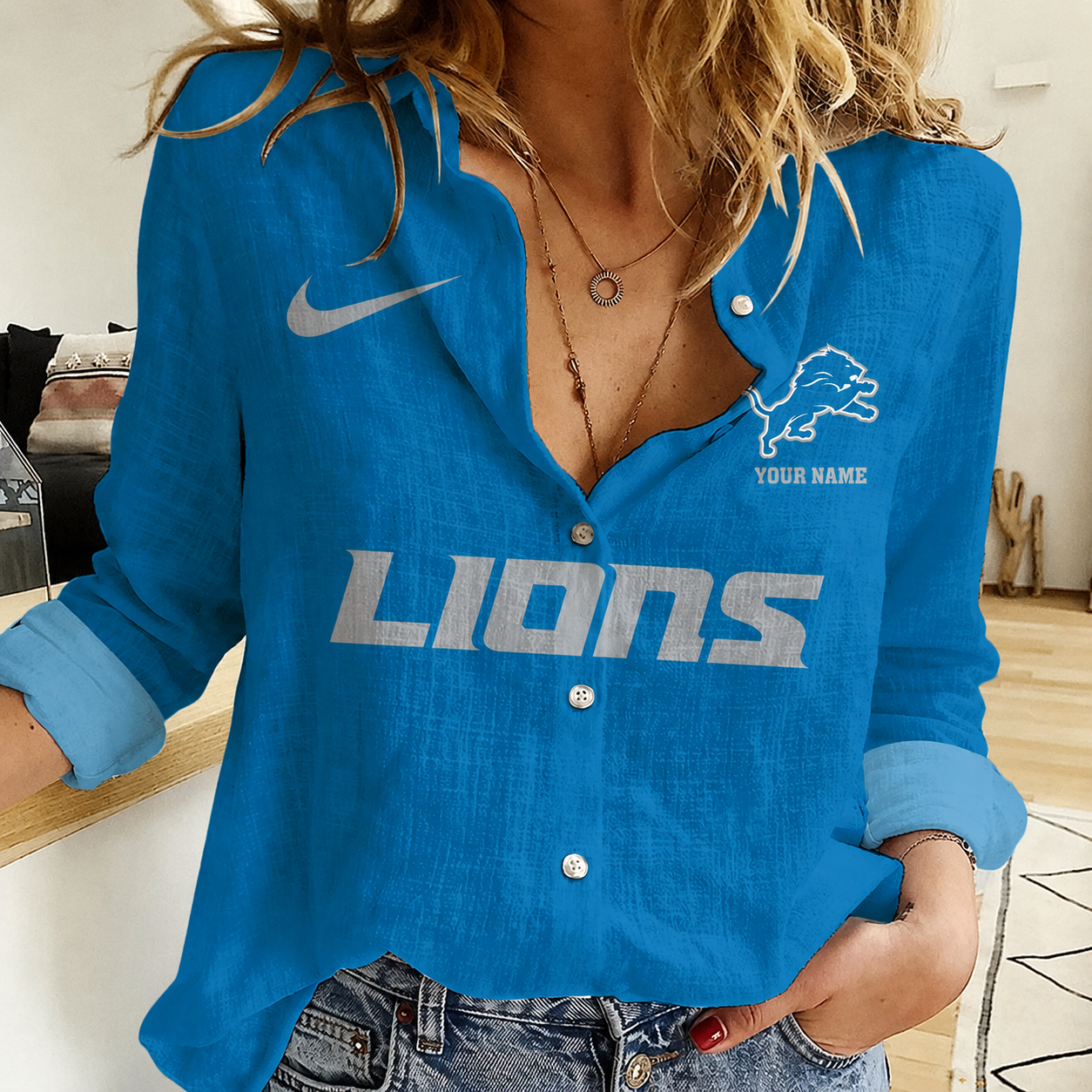 Limited Edition – Customized NFL Detroit Lions Women Casual Shirt
