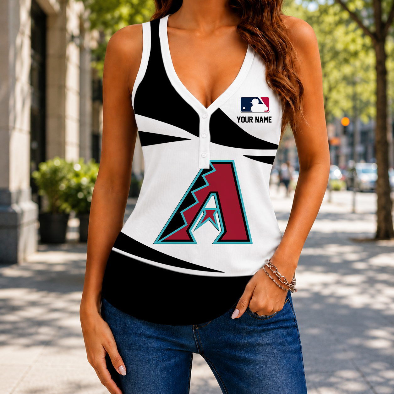 Limited Edition – Customized MLB Arizona Diamondbacks Women’s V-Neck Tank Top