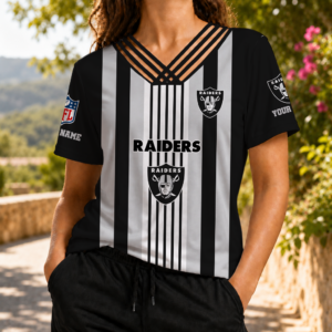 Limited Edition – Customized NFL Las Vegas Raiders V-Neck Shirt