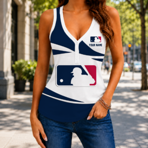 Limited Edition – Customized MLB Major League Baseball Women’s V-Neck Tank Top