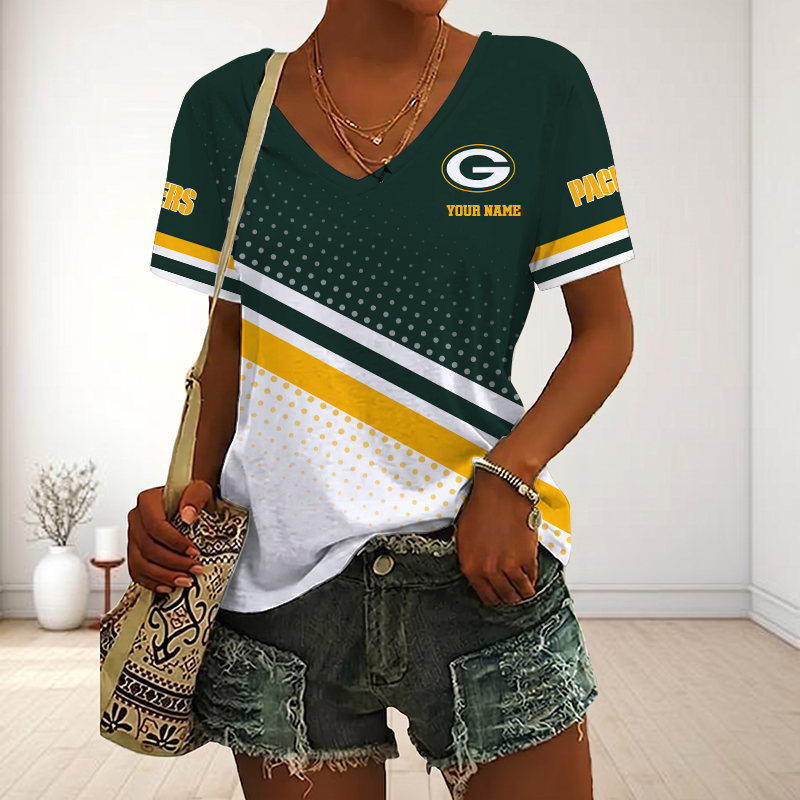 Limited Edition – Customized NFL Green Bay Packers V-Neck Female Shirt