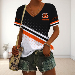 Limited Edition – Customized NFL Cincinnati Bengals V-Neck Female Shirt