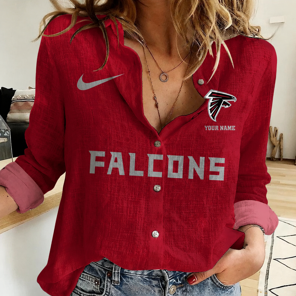 Limited Edition – Customized NFL Atlanta Falcons Women Casual Shirt