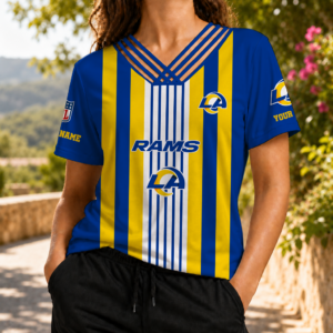 Limited Edition – Customized NFL Los Angeles Rams V-Neck Shirt