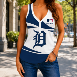 Limited Edition – Customized MLB Detroit Tigers Women’s V-Neck Tank Top