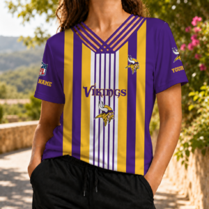 Limited Edition – Customized NFL Minnesota Vikings V-Neck Shirt