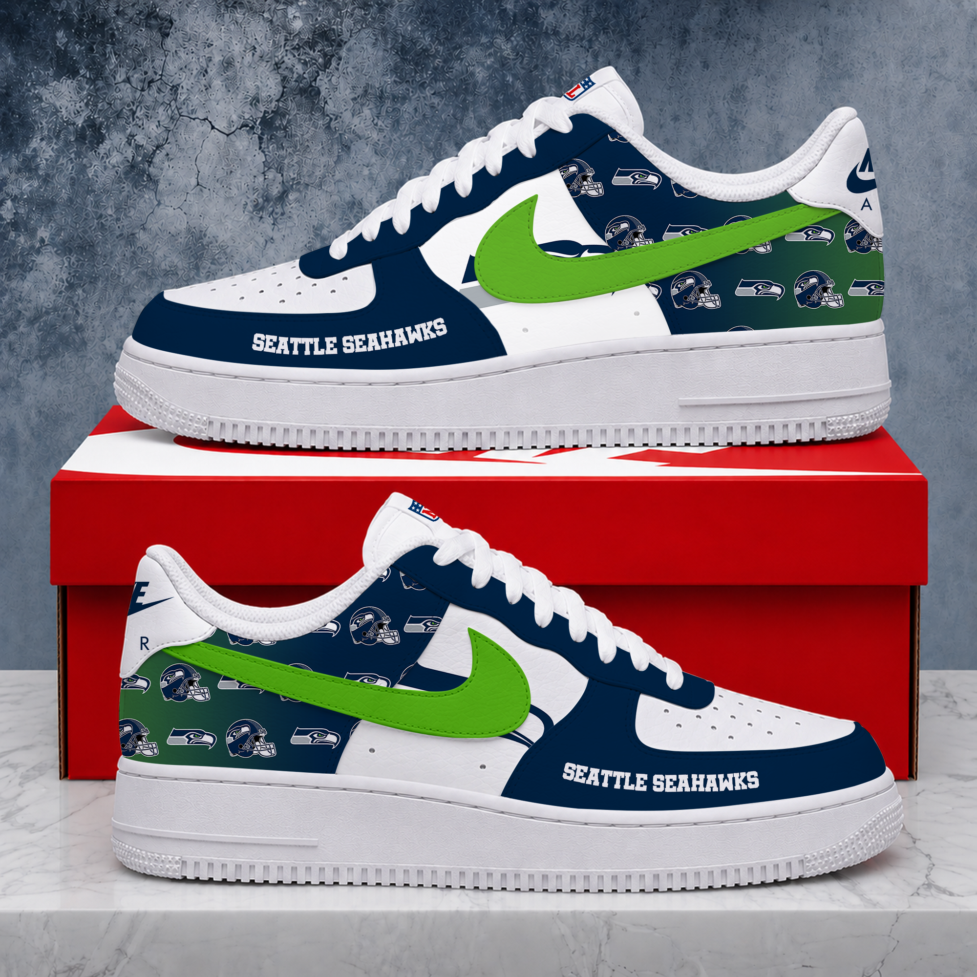 Limited Edition – Customized NFL Seattle Seahawks Air Force 1 Shoes