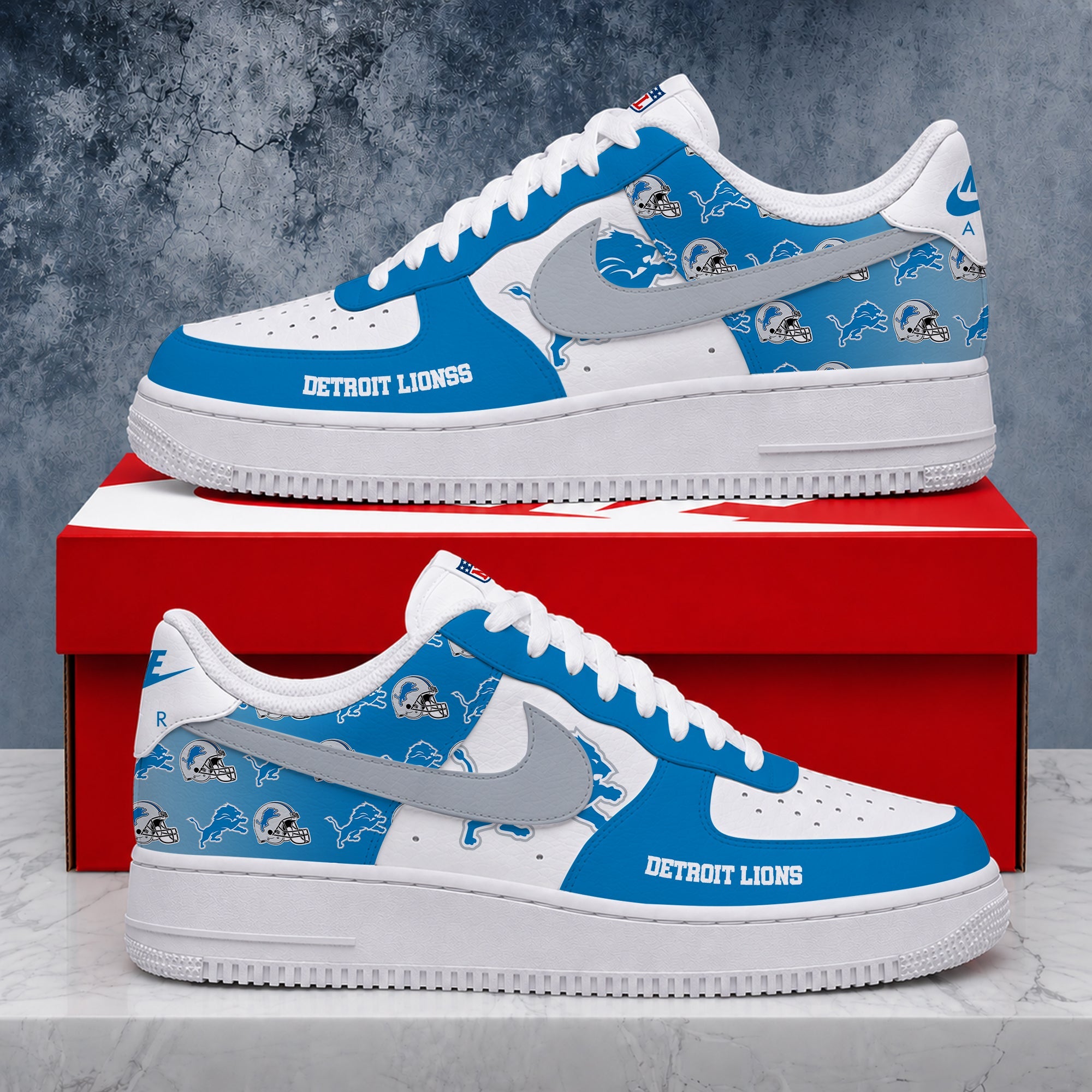 Limited Edition – Customized NFL Detroit Lions Air Force 1 Shoes