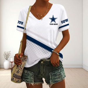 Limited Edition – Customized NFL Dallas Cowboys V-Neck Female Shirt