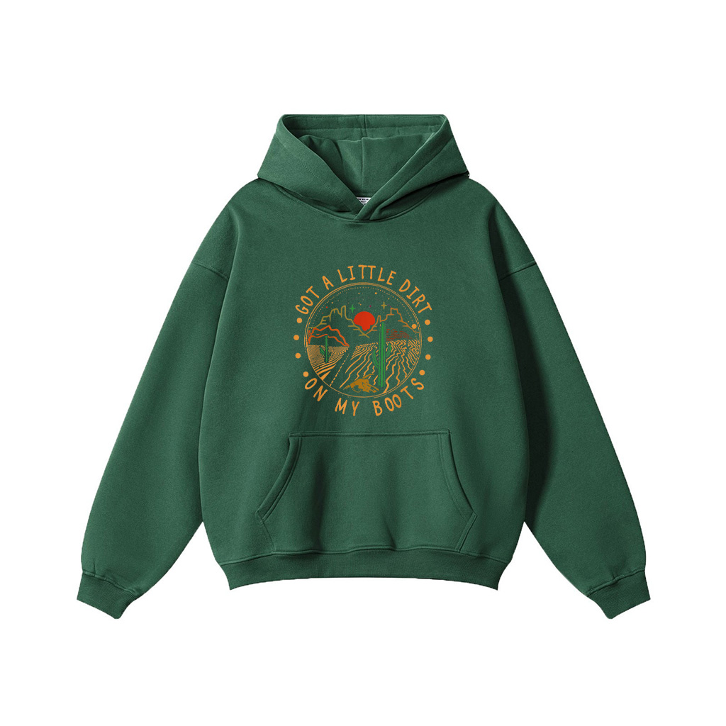 Got A Little Dirt On My Boots Mountains West Cactus Road Hoodie - Image 4