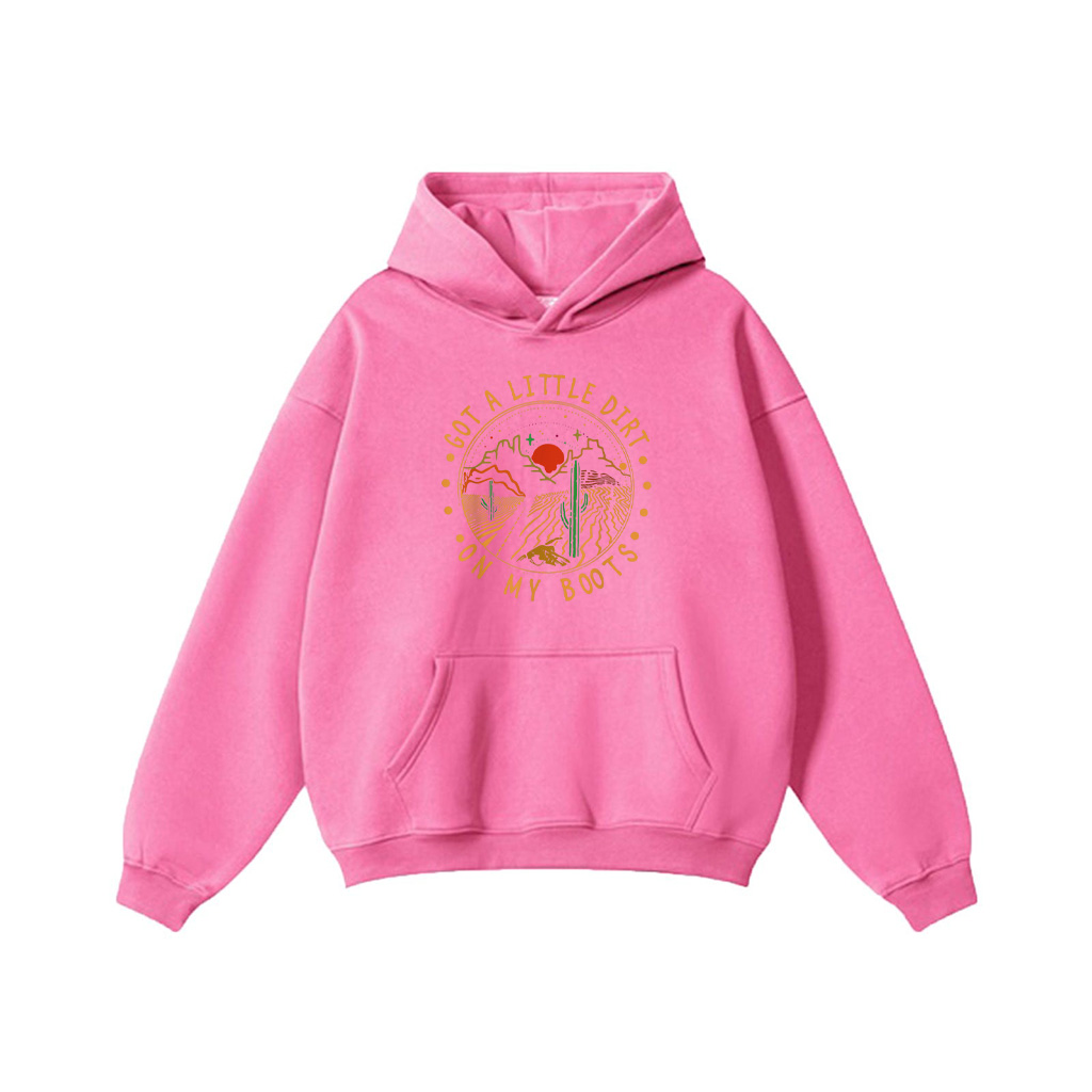 Got A Little Dirt On My Boots Mountains West Cactus Road Hoodie - Image 6