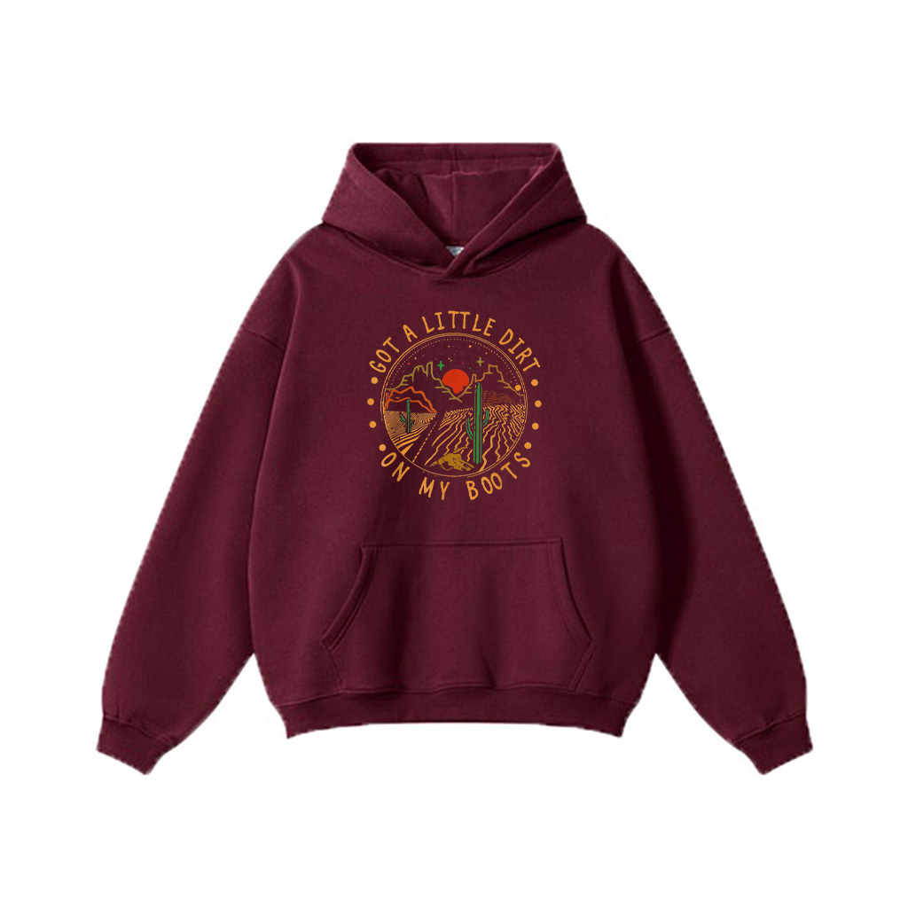 Got A Little Dirt On My Boots Mountains West Cactus Road Hoodie - Image 7