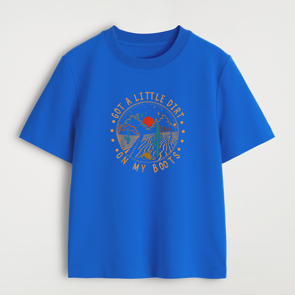 Got A Little Dirt On My Boots Mountains West Cactus Road T-Shirt - Image 4
