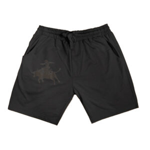 Grey Cowboy Riding Bull Shorts