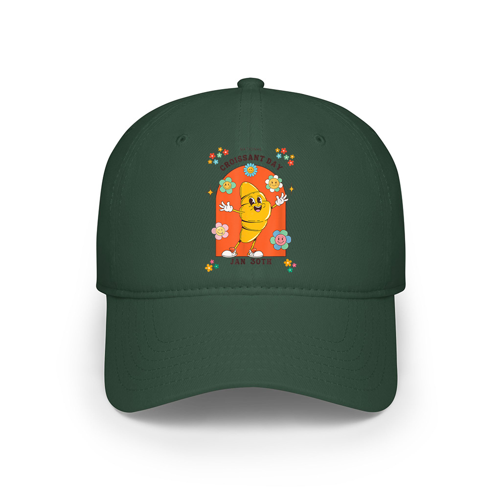 Groovy Retro National Croissant Day Baking Pastry Foodie Cap - Image 3