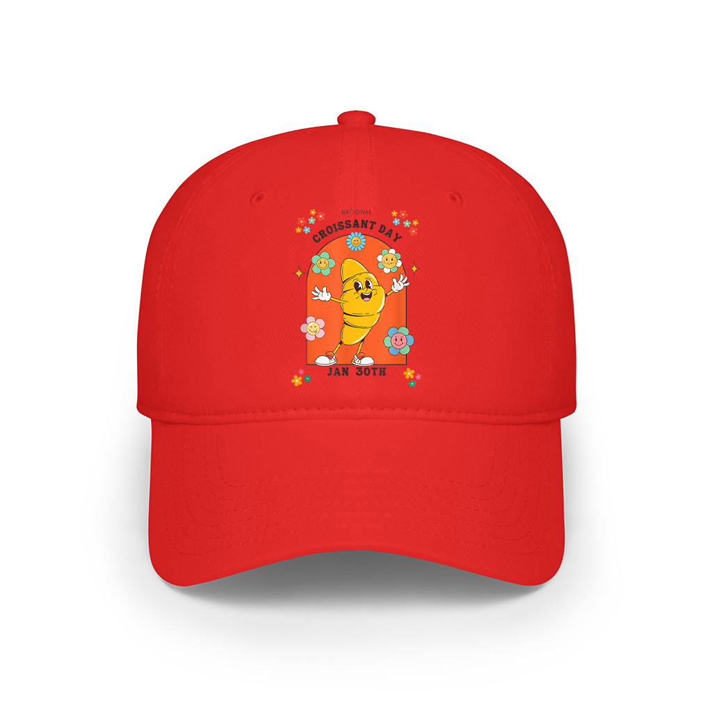 Groovy Retro National Croissant Day Baking Pastry Foodie Cap - Image 4