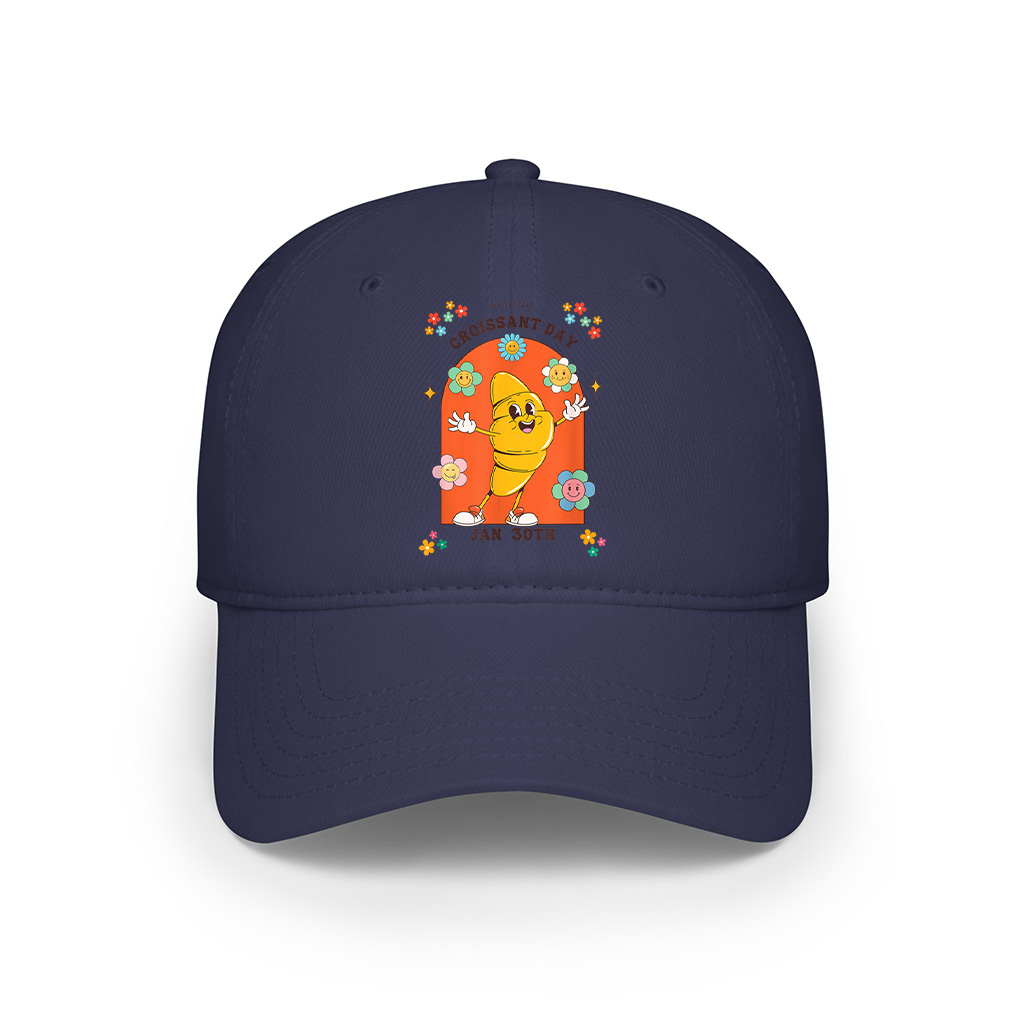Groovy Retro National Croissant Day Baking Pastry Foodie Cap - Image 5