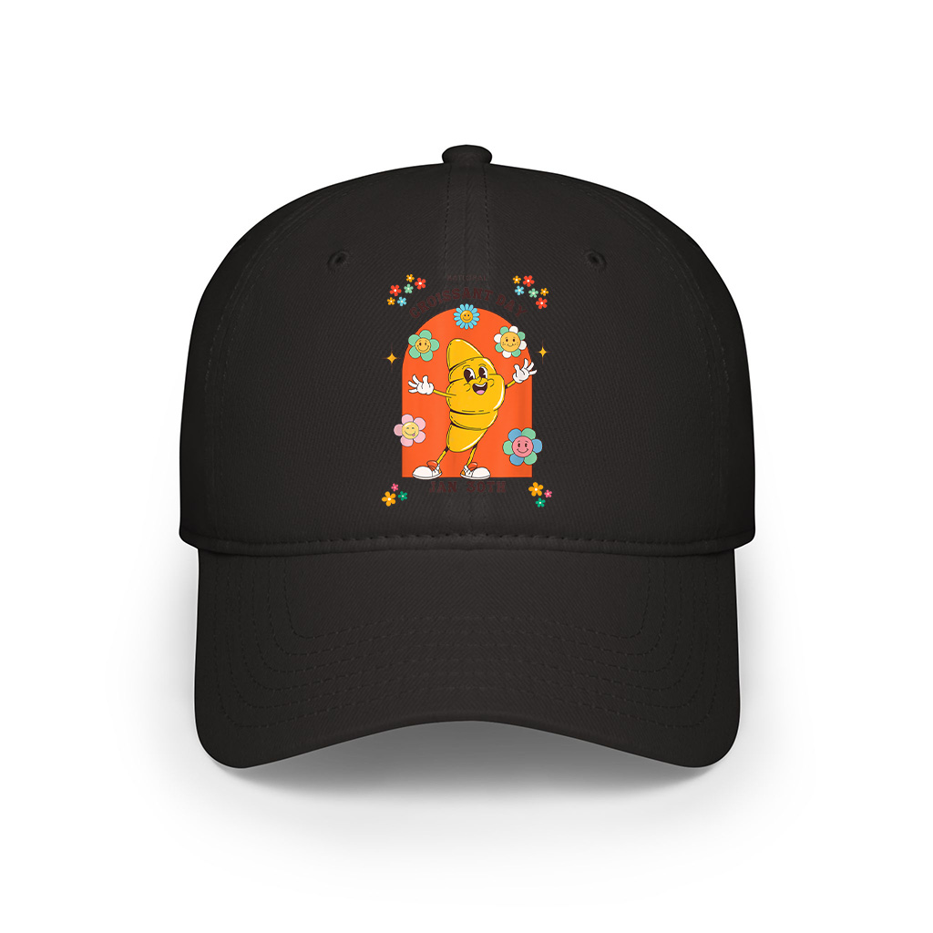 Groovy Retro National Croissant Day Baking Pastry Foodie Cap - Image 6