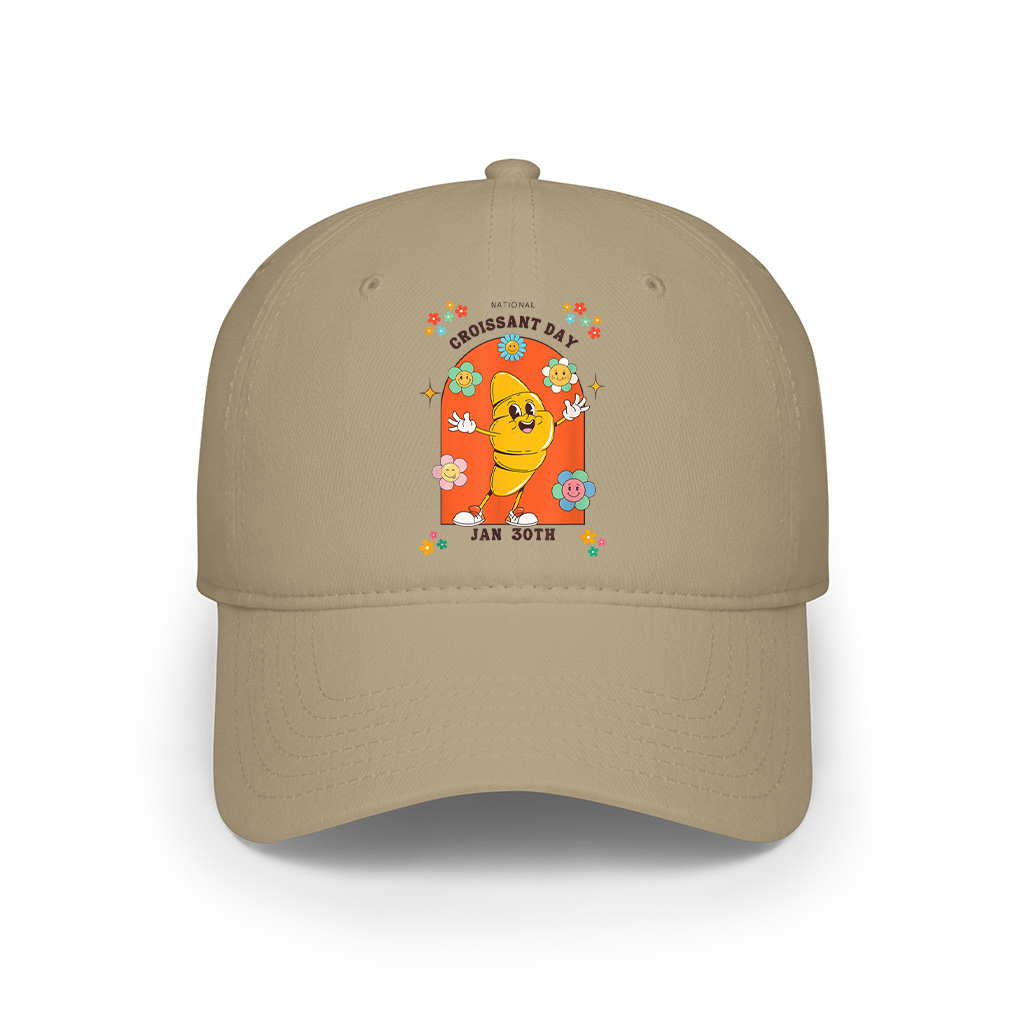 Groovy Retro National Croissant Day Baking Pastry Foodie Cap - Image 7
