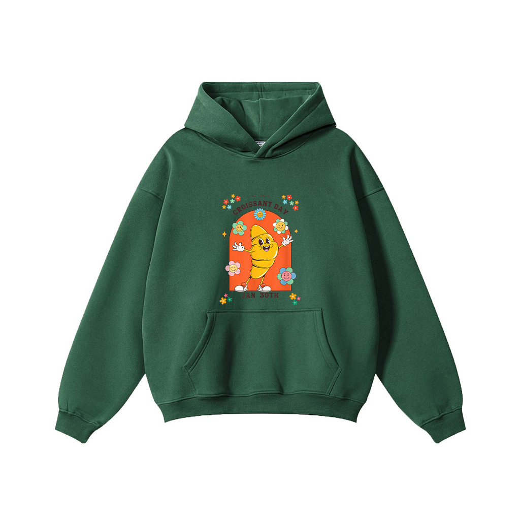 Groovy Retro National Croissant Day Baking Pastry Foodie Hoodie - Image 4