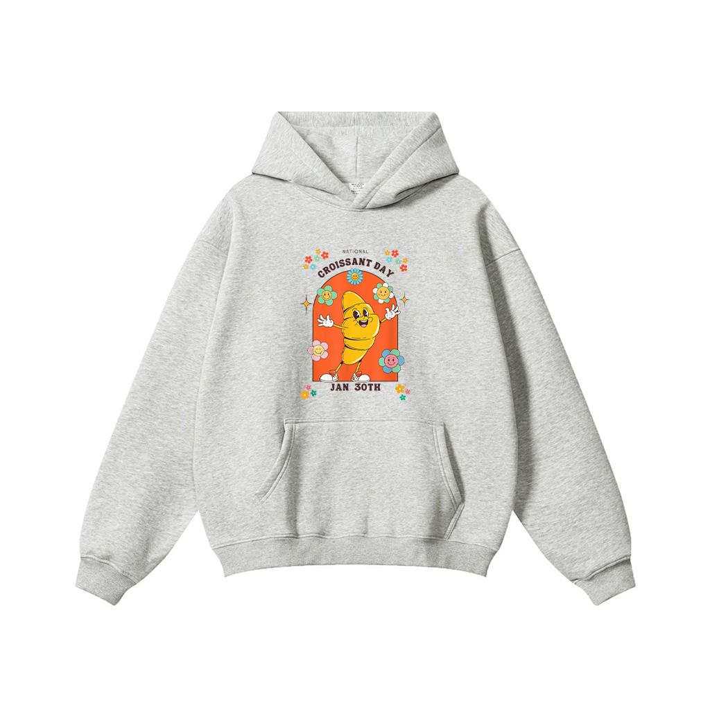 Groovy Retro National Croissant Day Baking Pastry Foodie Hoodie - Image 5