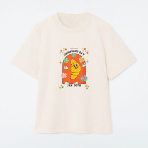 Groovy Retro National Croissant Day Baking Pastry Foodie T-Shirt