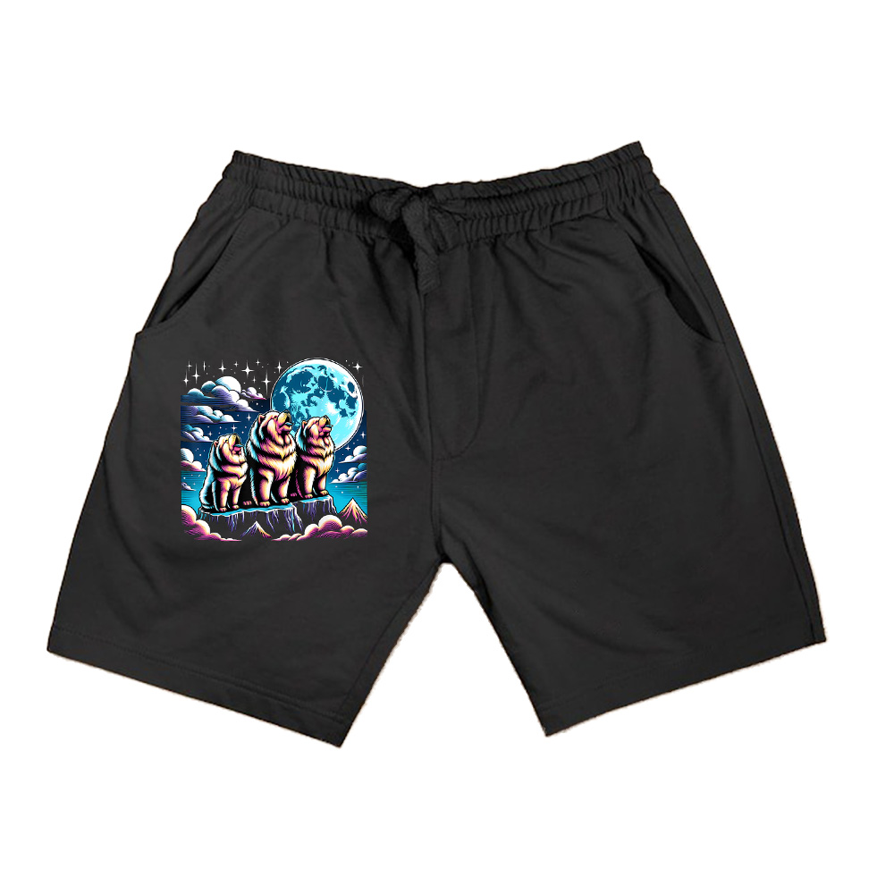 Howling At The Moon Chow Chow Dog Shorts