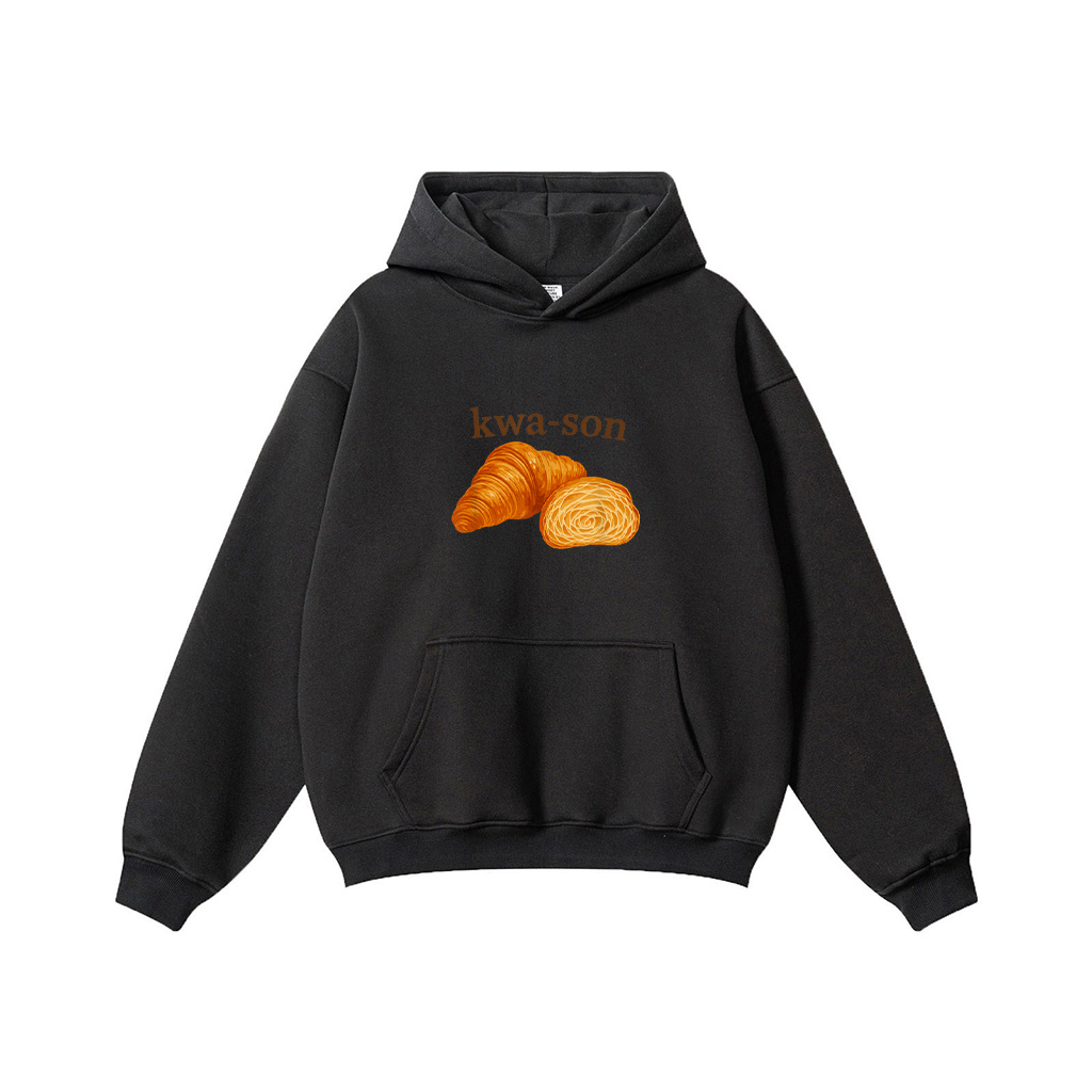 Kwa Son Funny Croissant Lover French Food Joke Hoodie - Image 3