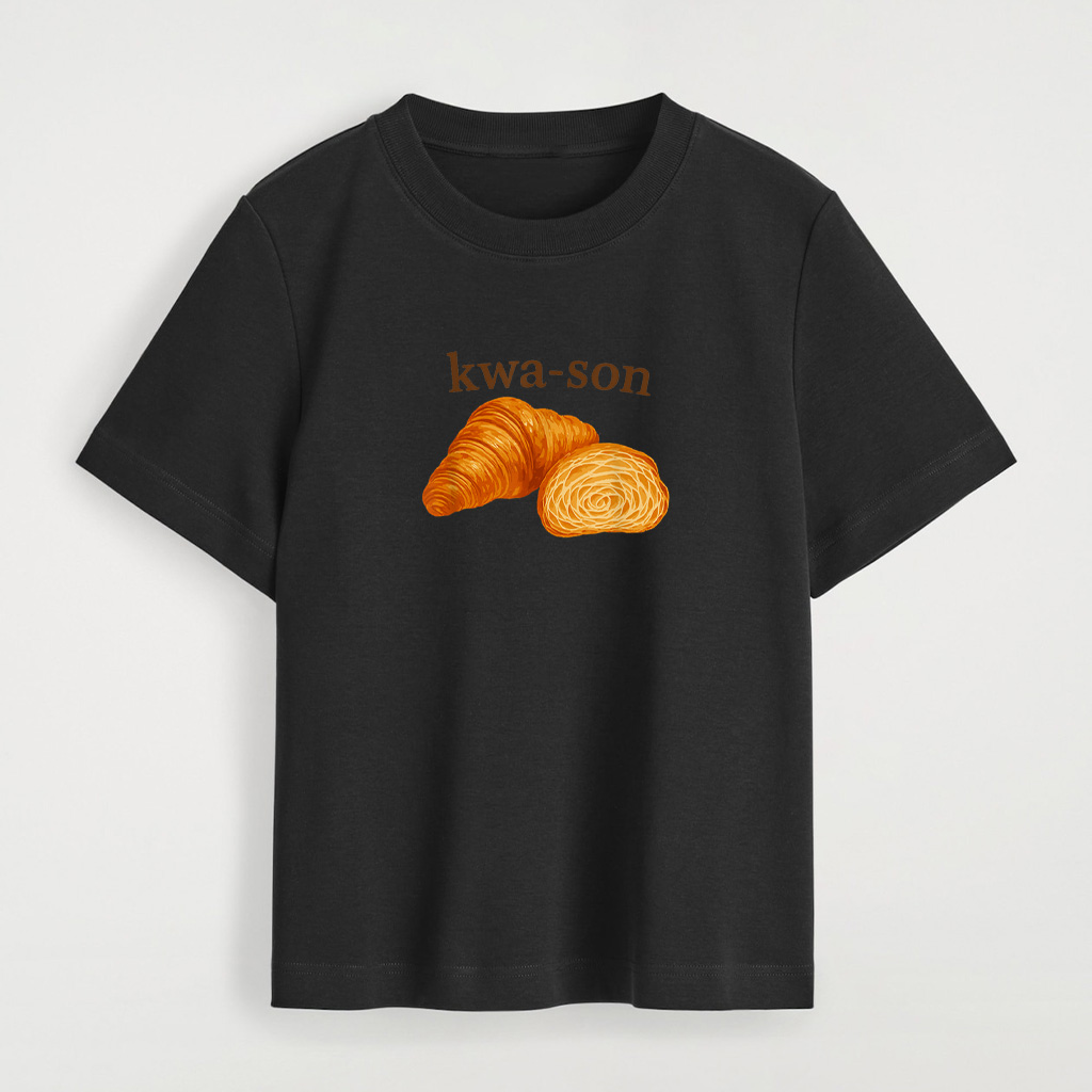 Kwa Son Funny Croissant Lover French Food Joke T-Shirt - Image 4