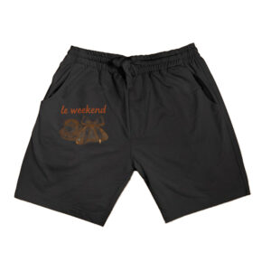 Le Weekend Coquette Bow Croissant Coffee Premium Shorts