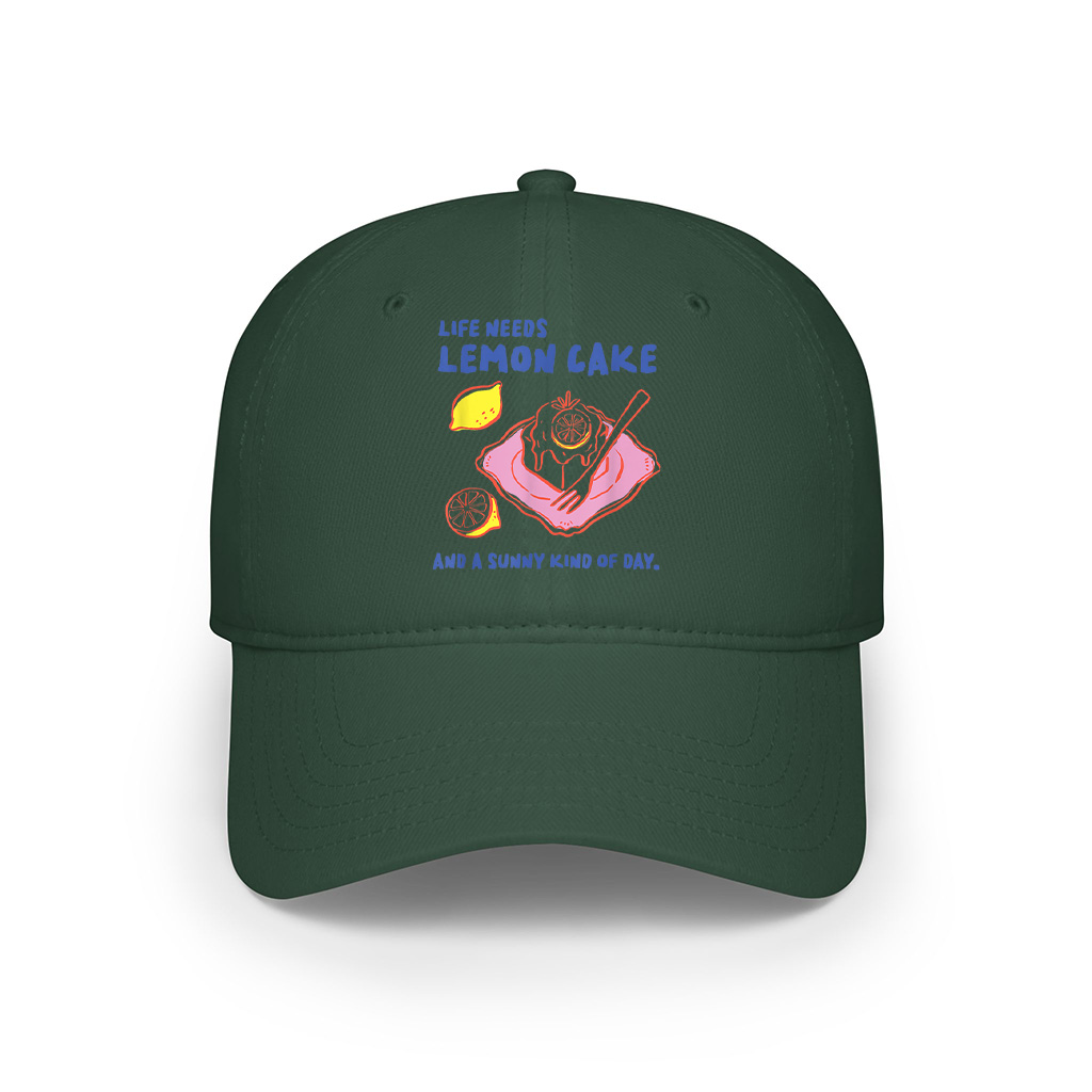 Life Needs Lemon Cake And A Sunny Kind Of Day Retro Dessert Cap - Image 3