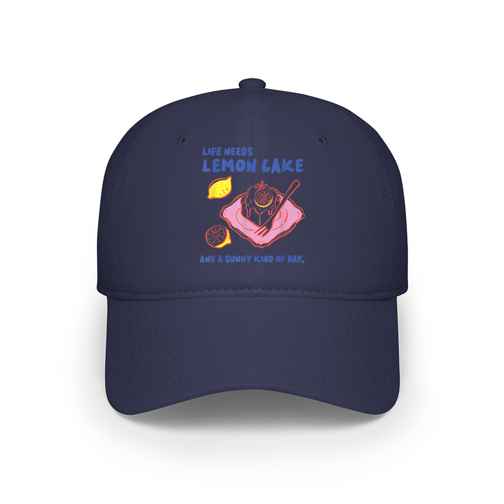 Life Needs Lemon Cake And A Sunny Kind Of Day Retro Dessert Cap - Image 5