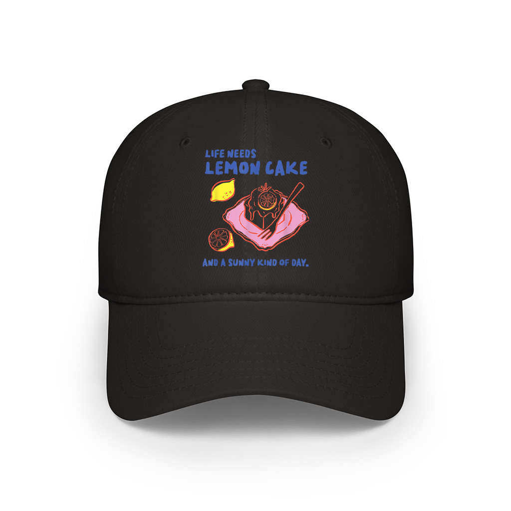 Life Needs Lemon Cake And A Sunny Kind Of Day Retro Dessert Cap - Image 6