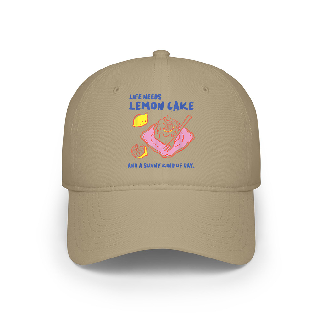 Life Needs Lemon Cake And A Sunny Kind Of Day Retro Dessert Cap - Image 7