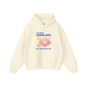 Life Needs Lemon Cake And A Sunny Kind Of Day Retro Dessert Hoodie